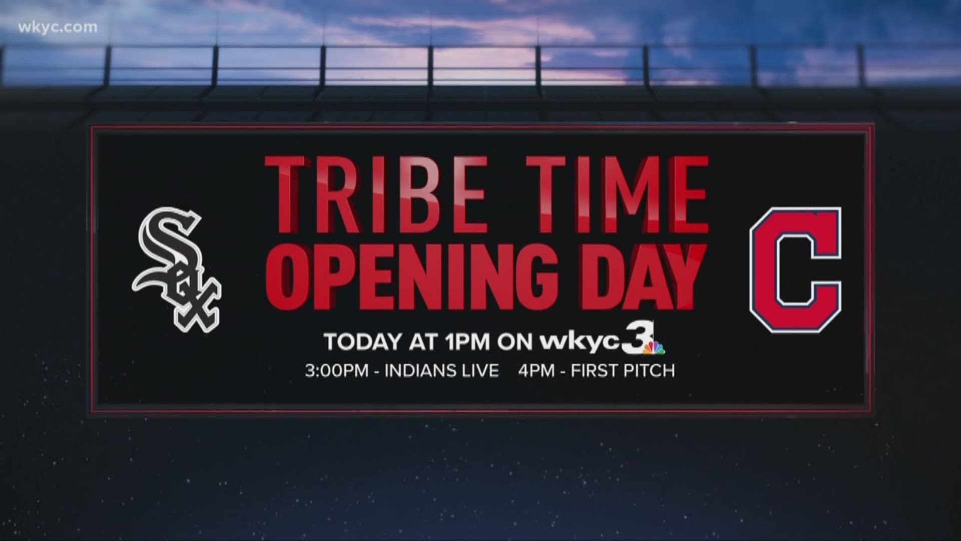 April 1, 2019: WKYC Channel 3 is your home to today's Cleveland Indians opening day festivities as the Tribe takes on the Chicago White Sox.