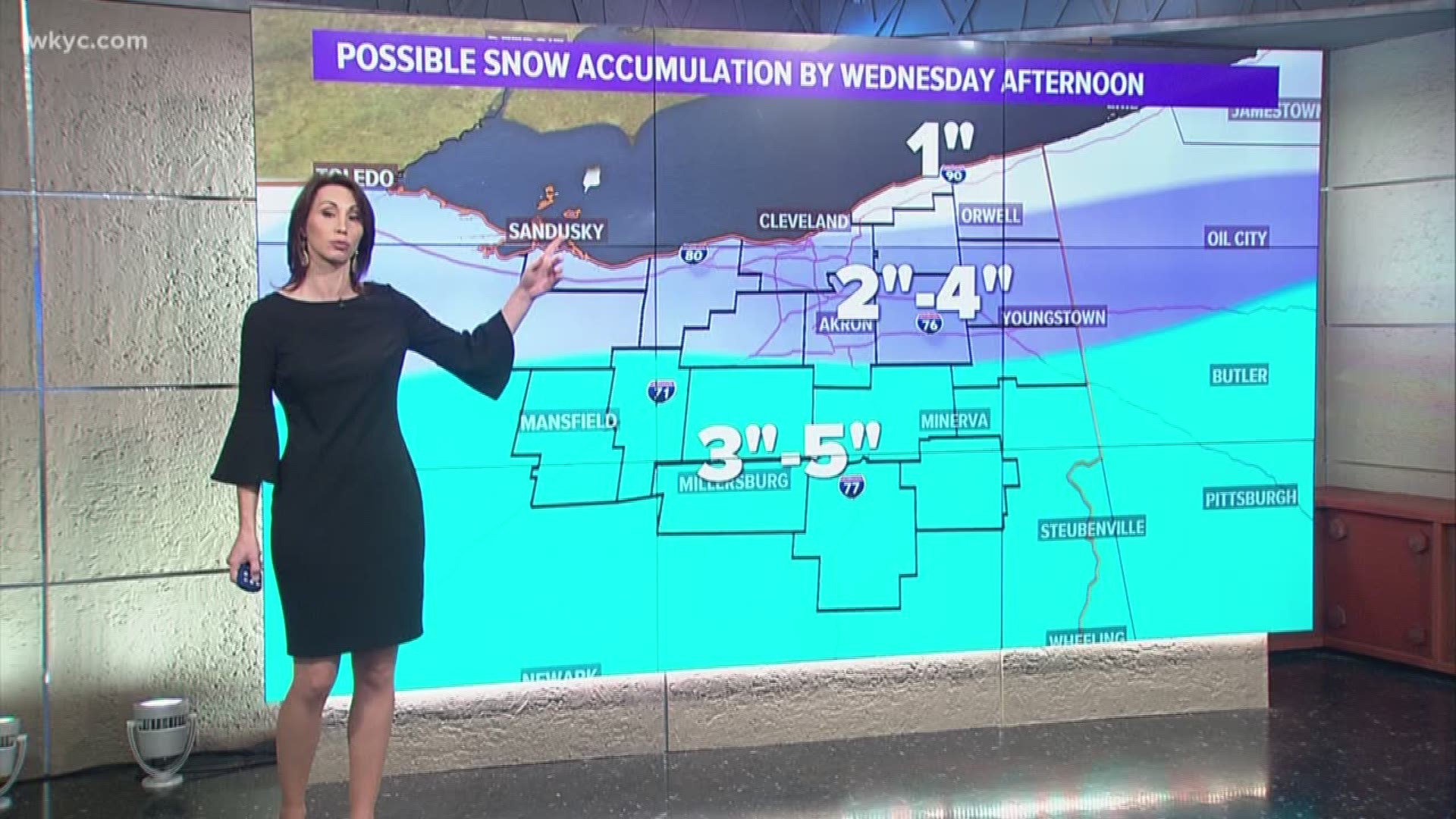 Winter storm could bring several inches of snow, mainly south of Cleveland