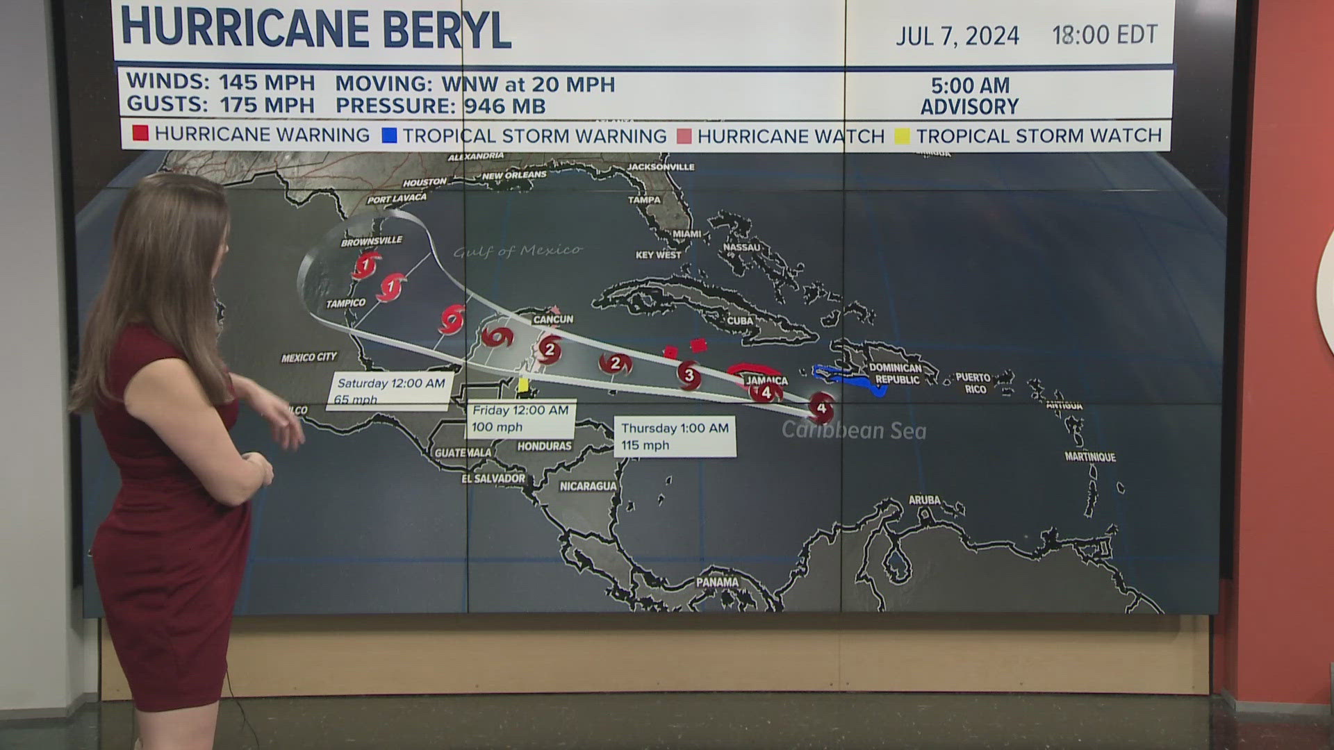 Hurricane Beryl is roaring toward Jamaica as islanders scramble to make preparations after the powerful Category 4 storm earlier killed at least six people.