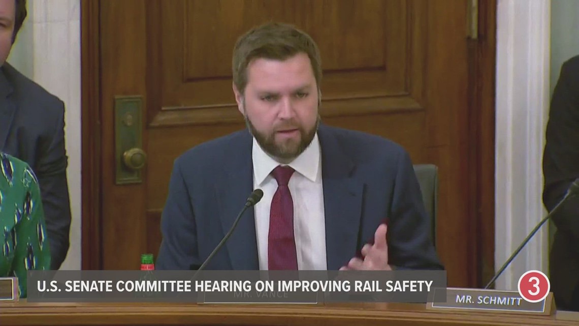 Sen. JD Vance questions officials on Ohio train derailment during US Senate Committee