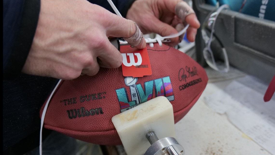 Ohio factory hand making all Super Bowl game balls