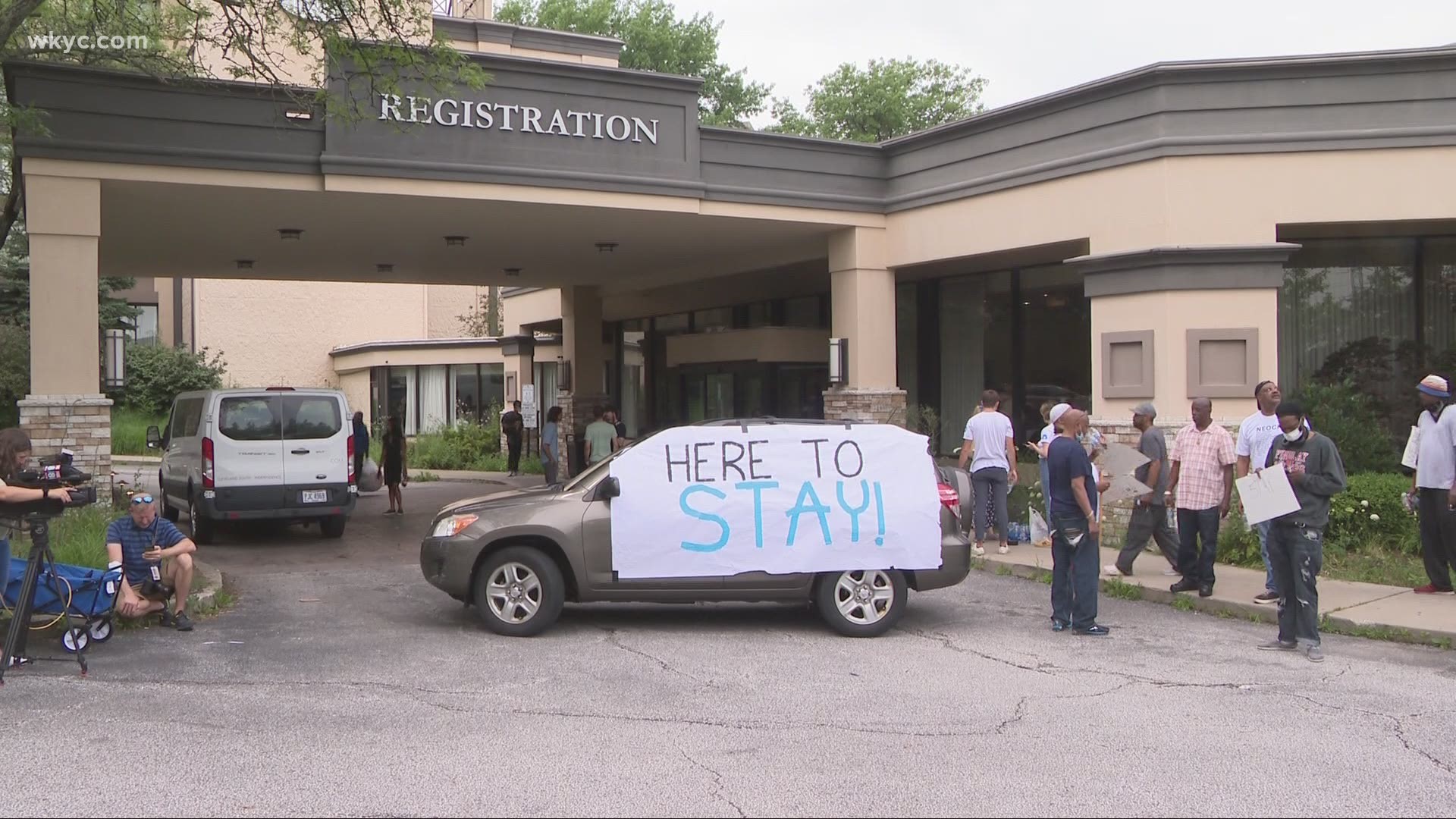 Sharif Omara, the hotel's owner, said they've supported the homeless men for months and 'we cannot let them leave this way.'