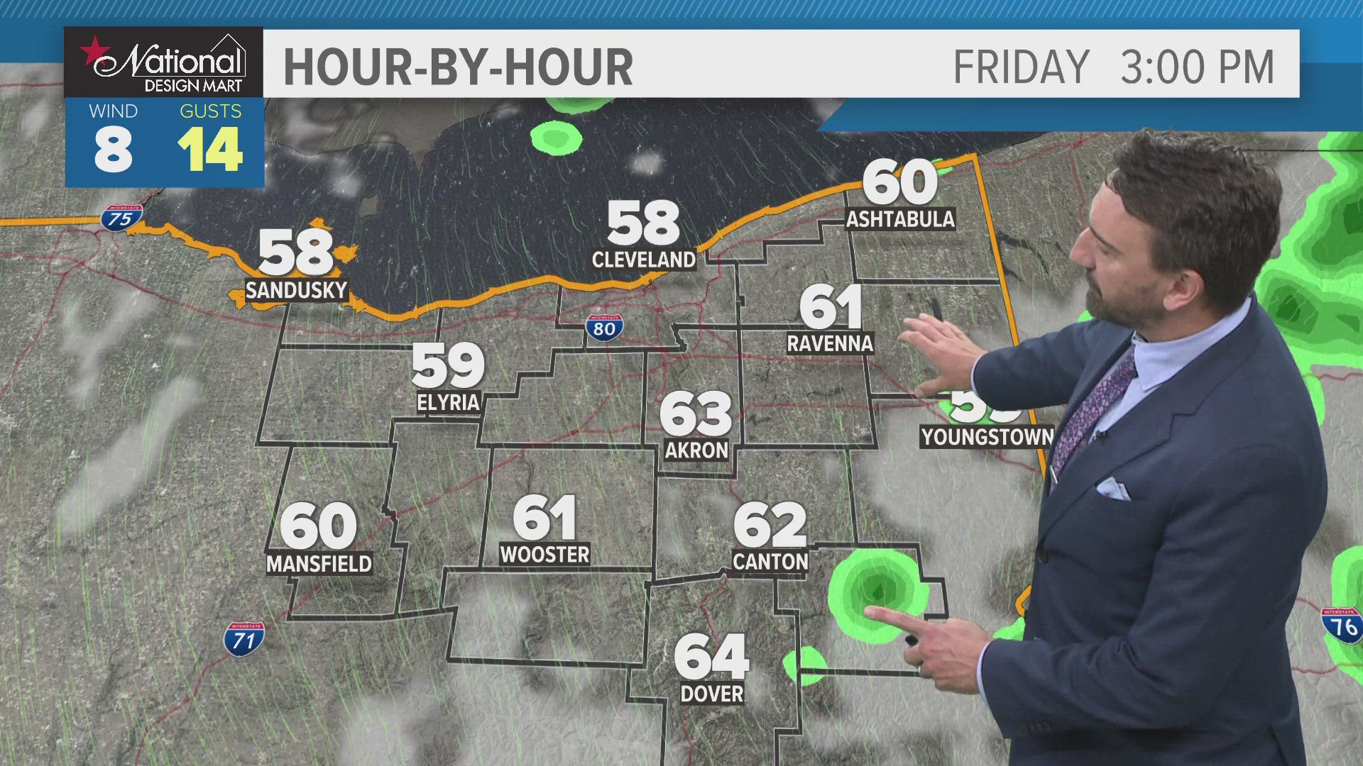 Highs will only reach the 60s throughout the weekend. Matt Wintz has the hour-by-hour details in her morning weather forecast for Friday, May 10, 2024.