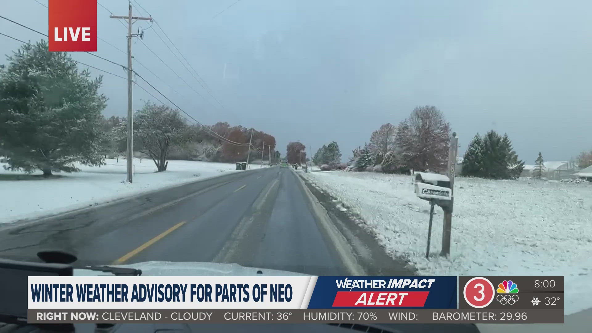 Lake effect snow in Northeast Ohio: Checking road conditions at 8