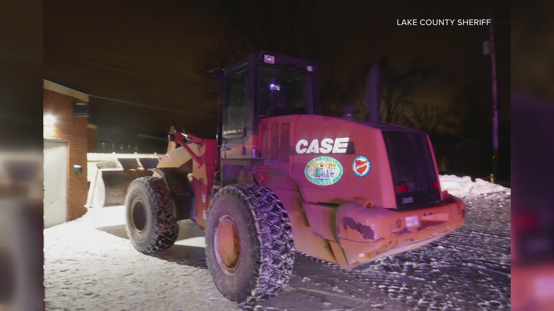 A 54-year-old man was arrested after refusing to exit the wheel loader that he allegedly stole from the Lake County Engineer's Office in Painesville Township.