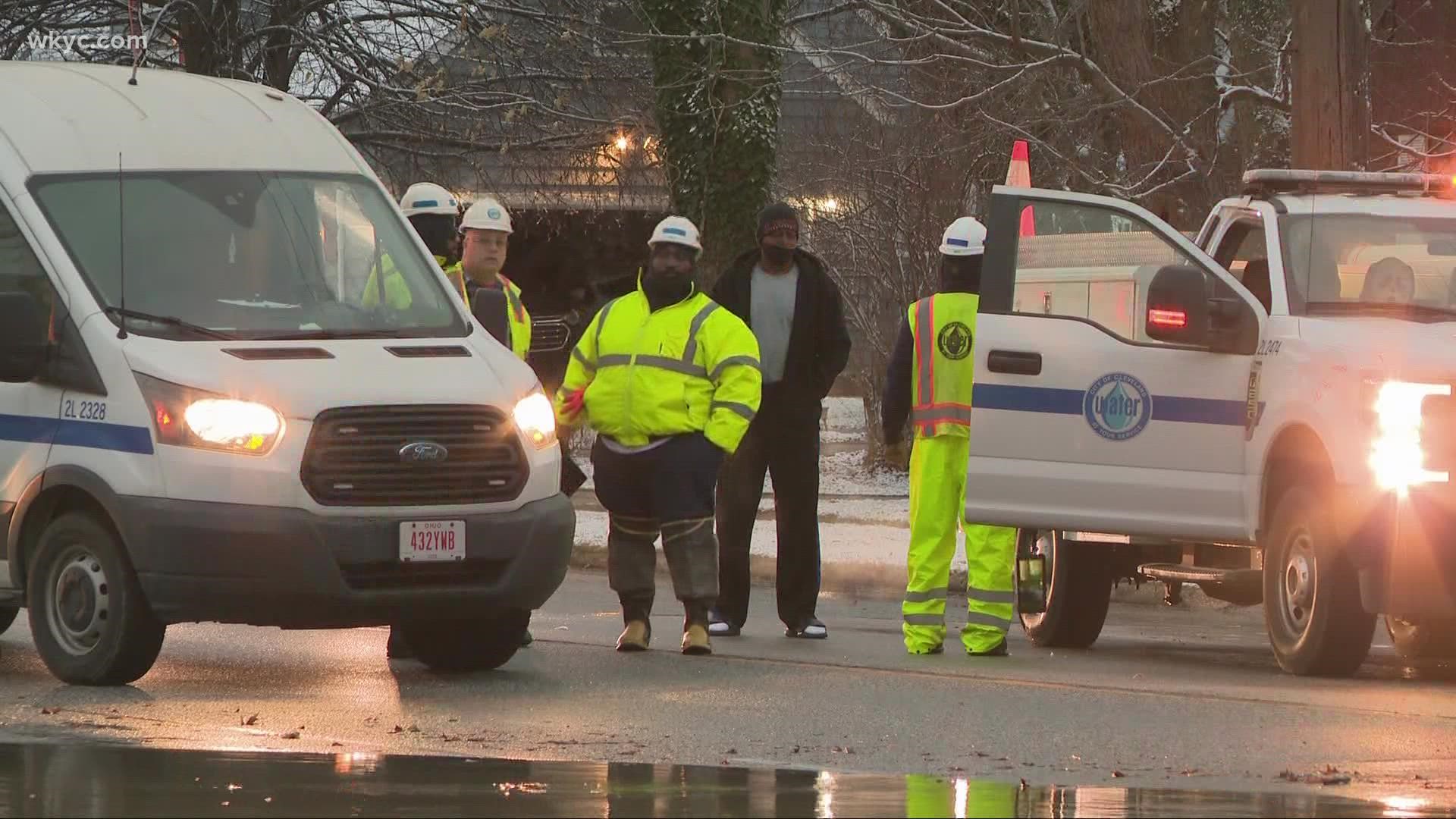 Cleveland Water confirms that this is at least the second break in the area in two years. Because of the number of breaks, they're working on a permanent solution