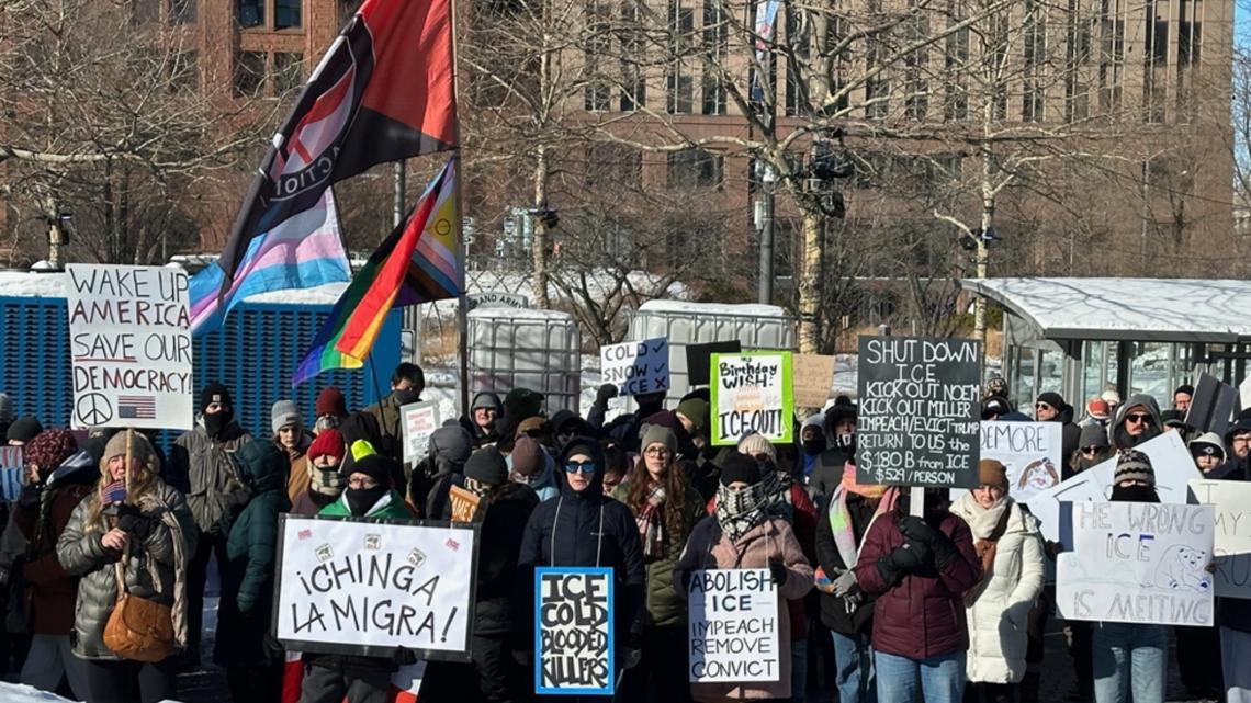 Downtown Cleveland protest targets ICE as local businesses raise funds