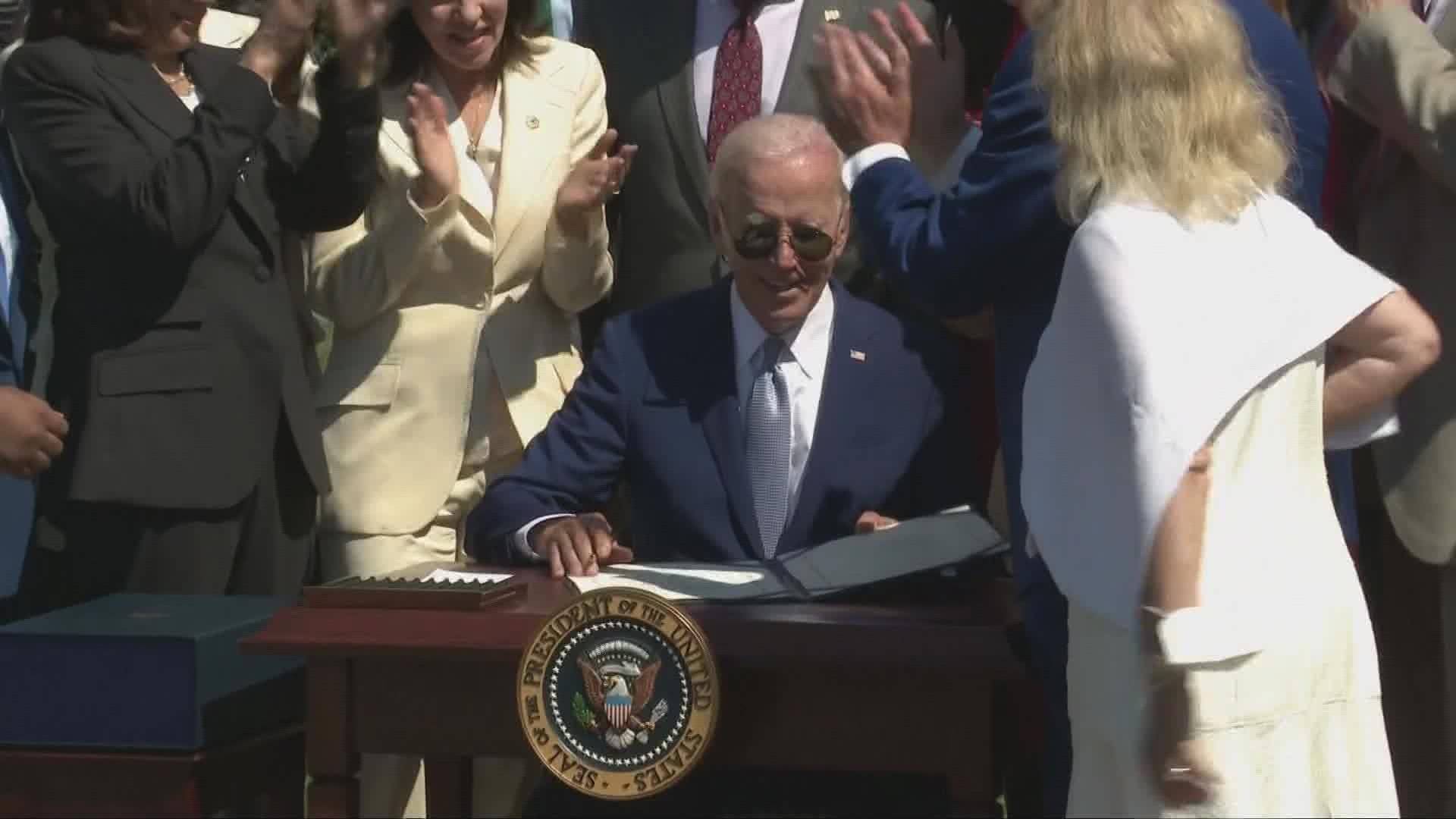 Biden signed a $280 billion bipartisan bill to boost domestic high-tech manufacturing, part of his administration's push to boost U.S. competitiveness over China.
