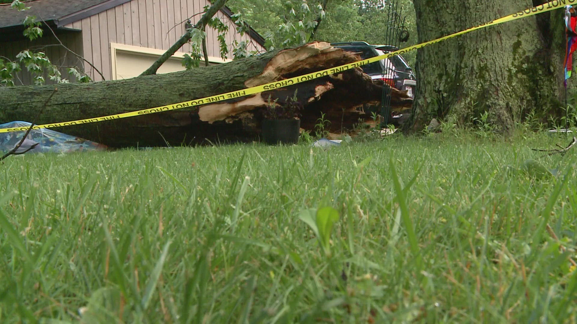 Several counties were under a Severe Thunderstorm Warning during the afternoon, featuring winds as strong as 60 miles per hour, plus hail and torrential rains.