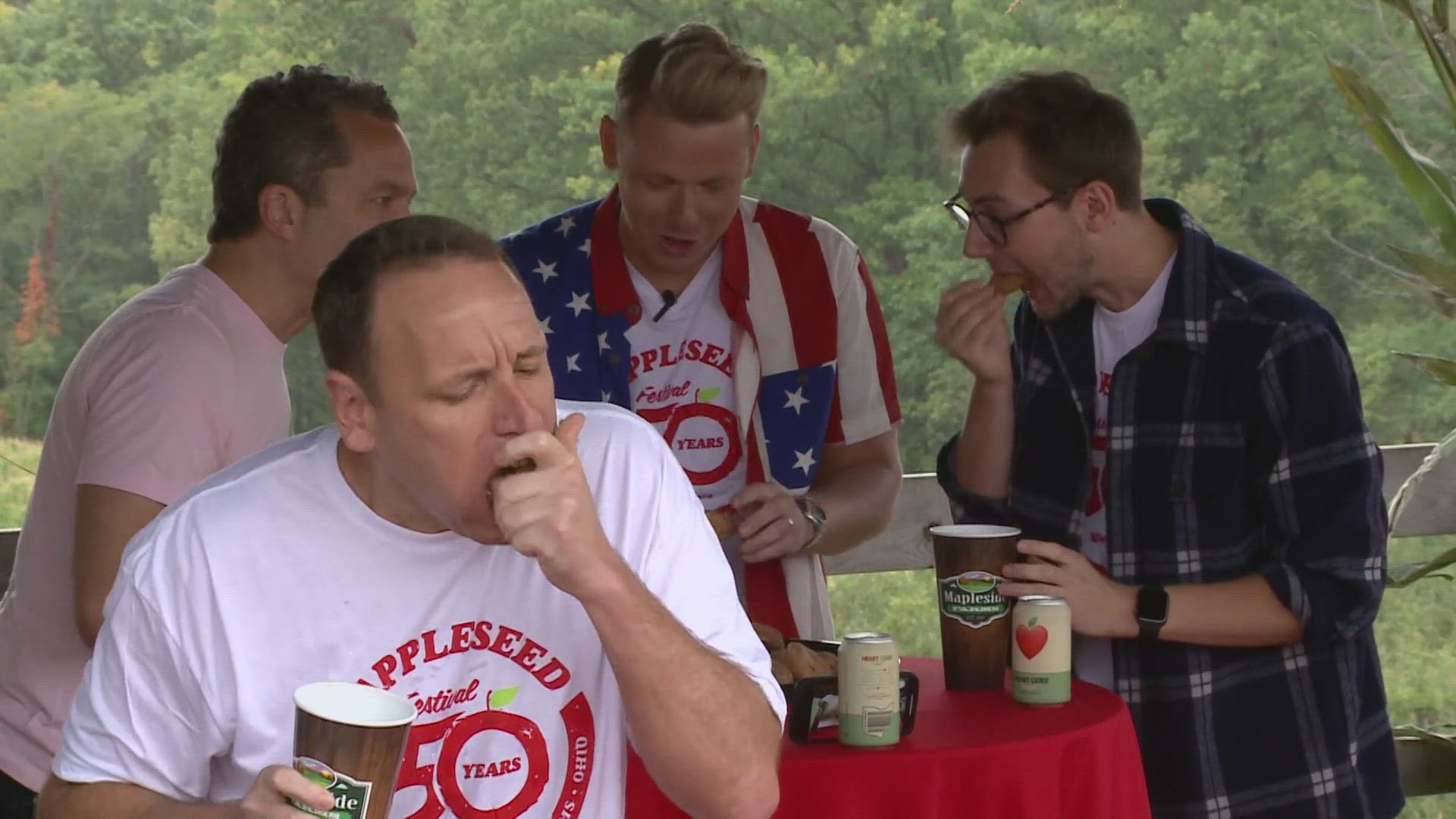 Chestnut ate 69 donuts, while 3News' Austin Love managed an impressive 36.