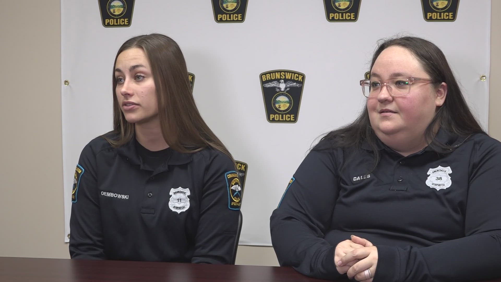 Jamie Dale and her partner, Rebecca Dembowski, both communication specialists with the Brunswick Police Department, were the first operators to hear the urgent call.