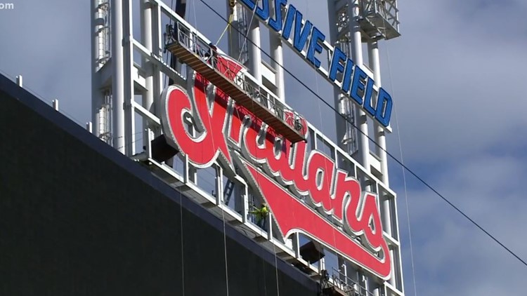 Cleveland Indians start removing team name from scoreboard at Progressive Field