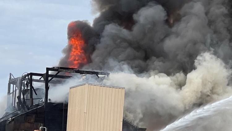 'Large structure fire' at mill in downtown Kent