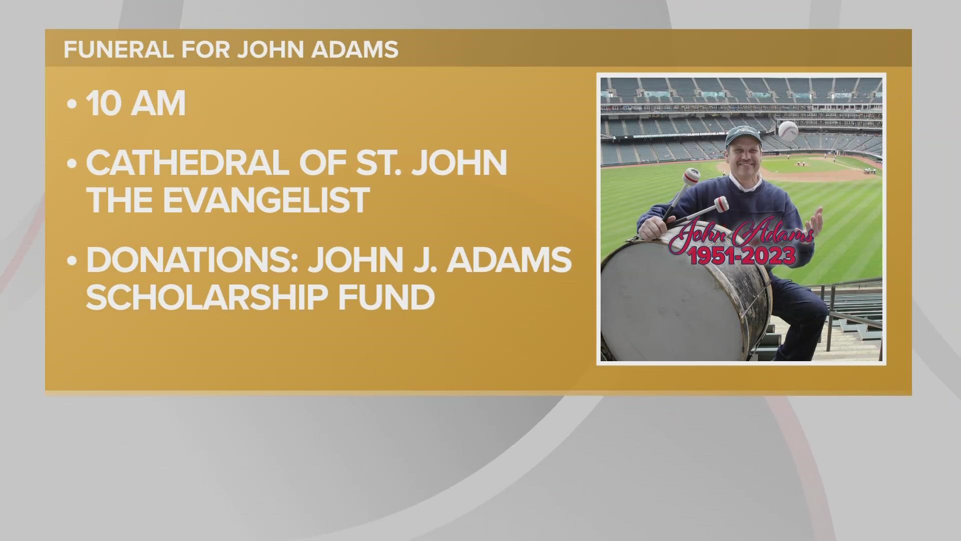 Friends and family will gather on Saturday morning to lay Cleveland baseball drumming legend John Adams to rest.