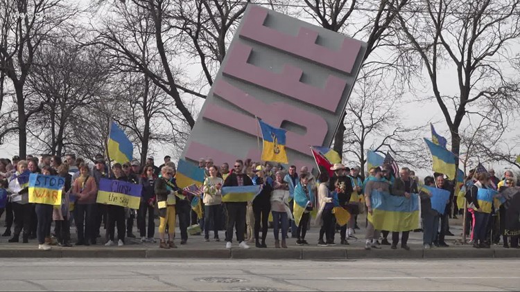 From bands to demonstrators, groups gather in Cleveland to support Ukraine