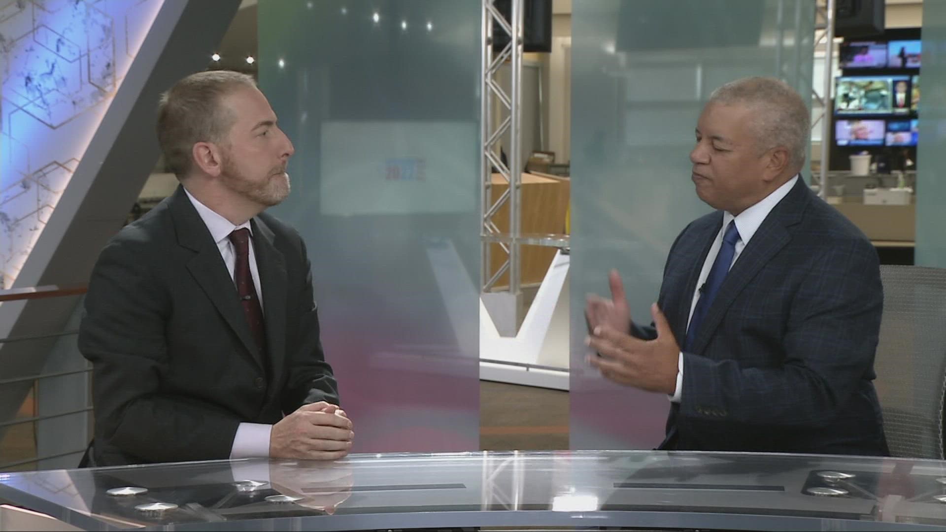 With the midterm elections only a month away, NBC's Chuck Todd talks politics in the Buckeye State and much more with 3News' Russ Mitchell.
