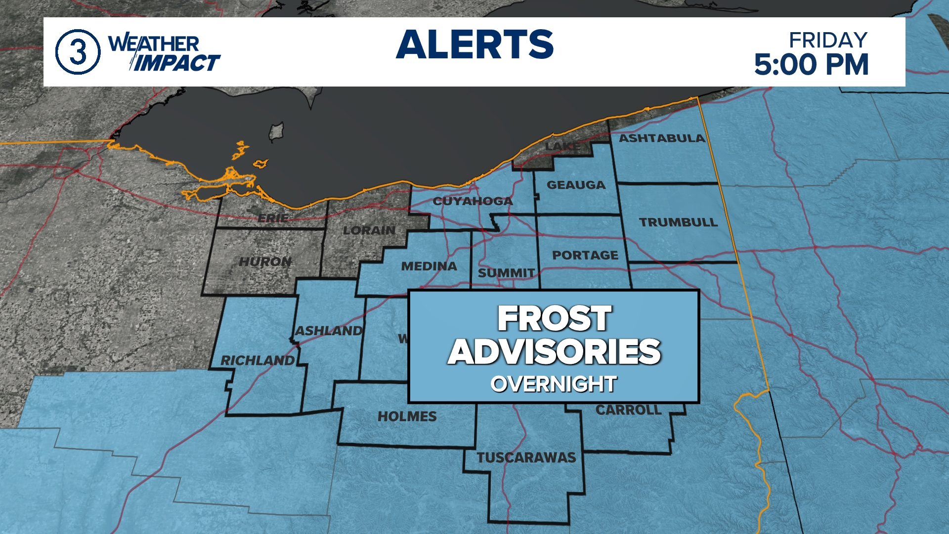 NWS issues Frost Advisory for several Northeast Ohio counties Saturday ...