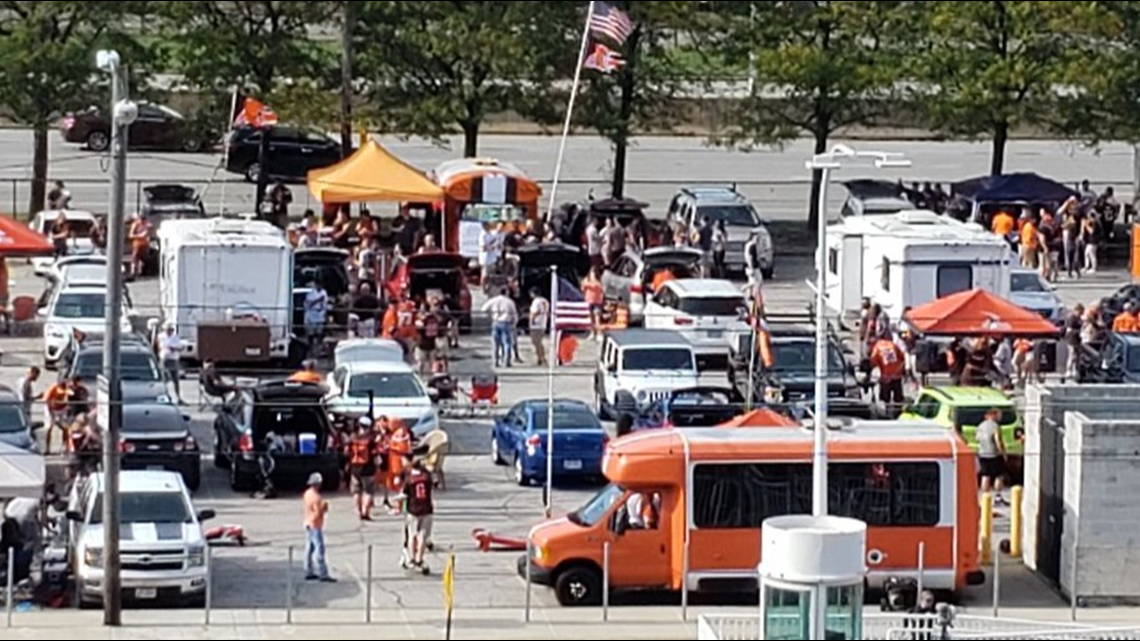 Cleveland Browns' fans gather early for tailgating at the Muni Lot