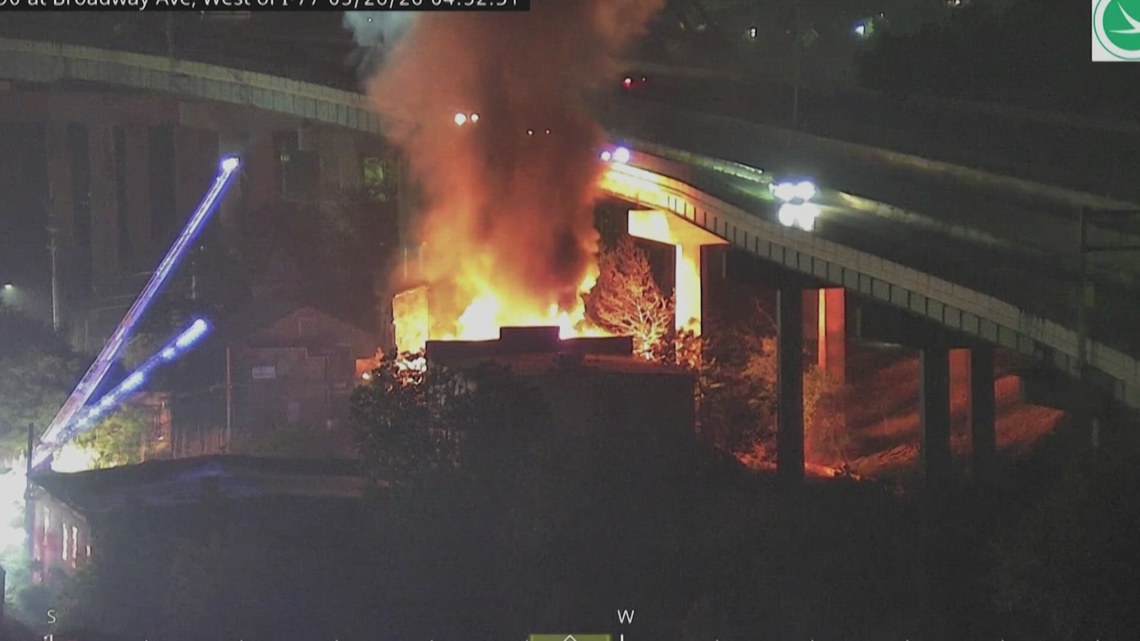 Fire beneath I-490 bridge in Cleveland ruled arson | wkyc.com