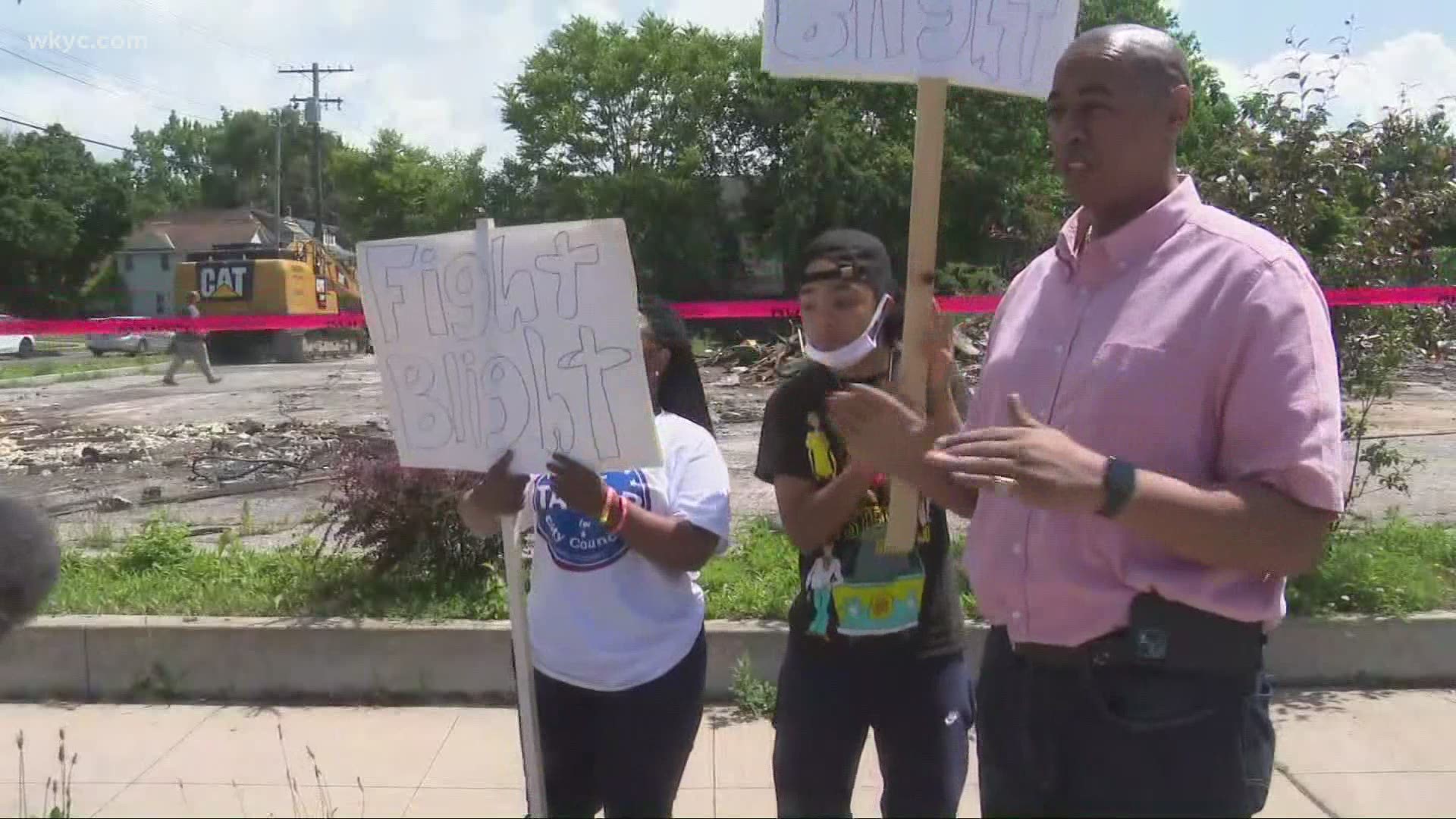 DeFreeze was tortured and killed inside a vacant home on Cleveland's east side in 2017. Friday's protest was at the site of an abandoned gas station.