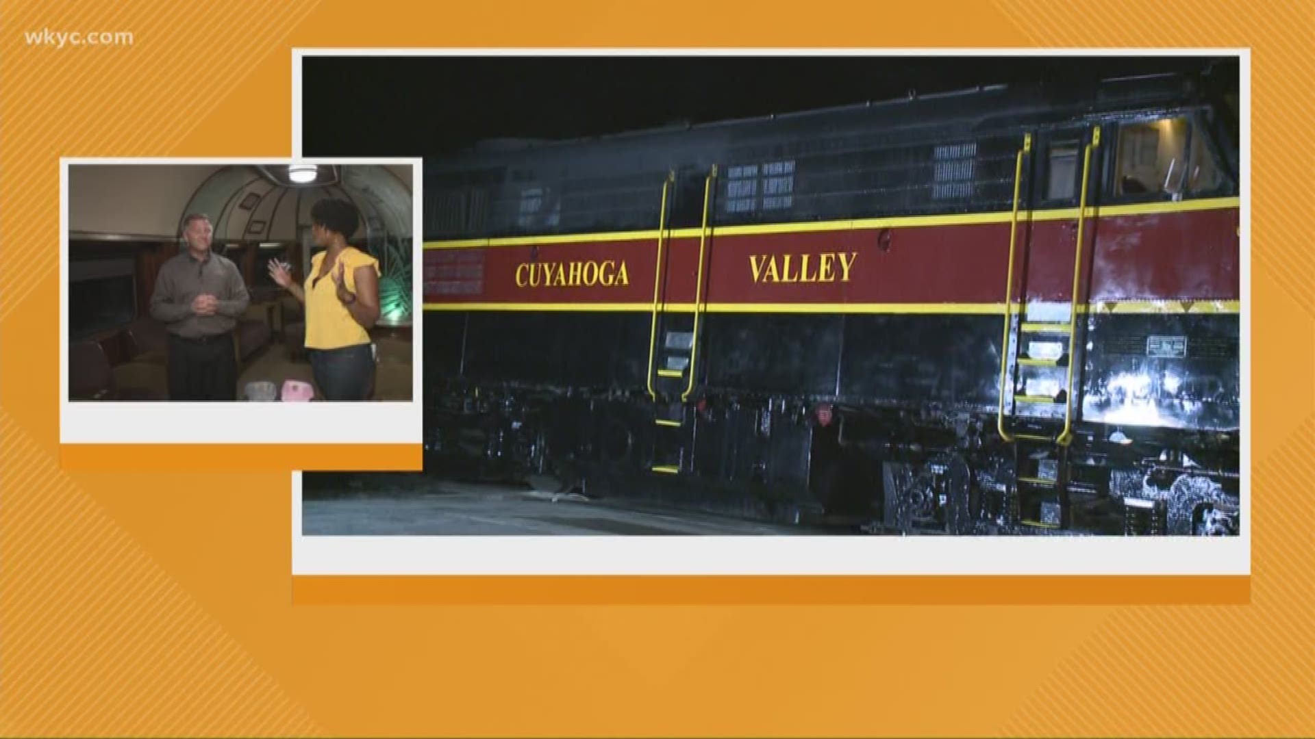 Aug. 6, 2018: WKYC's Tiffany Tarpley gives us a tour of the Cuyahoga Valley Scenic Railroad.