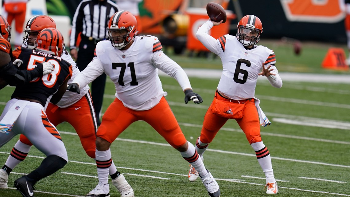 Watch: Baker Mayfield throws touchdown to Harrison Bryant to tie Bengals