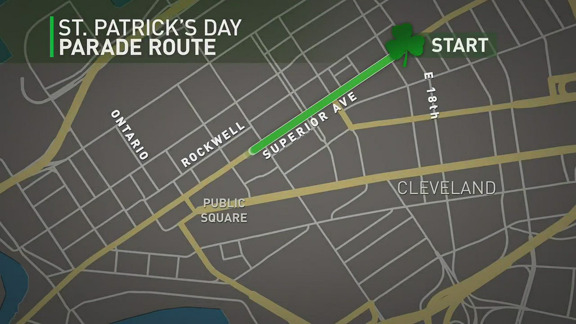 Here's a map of the St. Patrick's Day Parade route (updated)