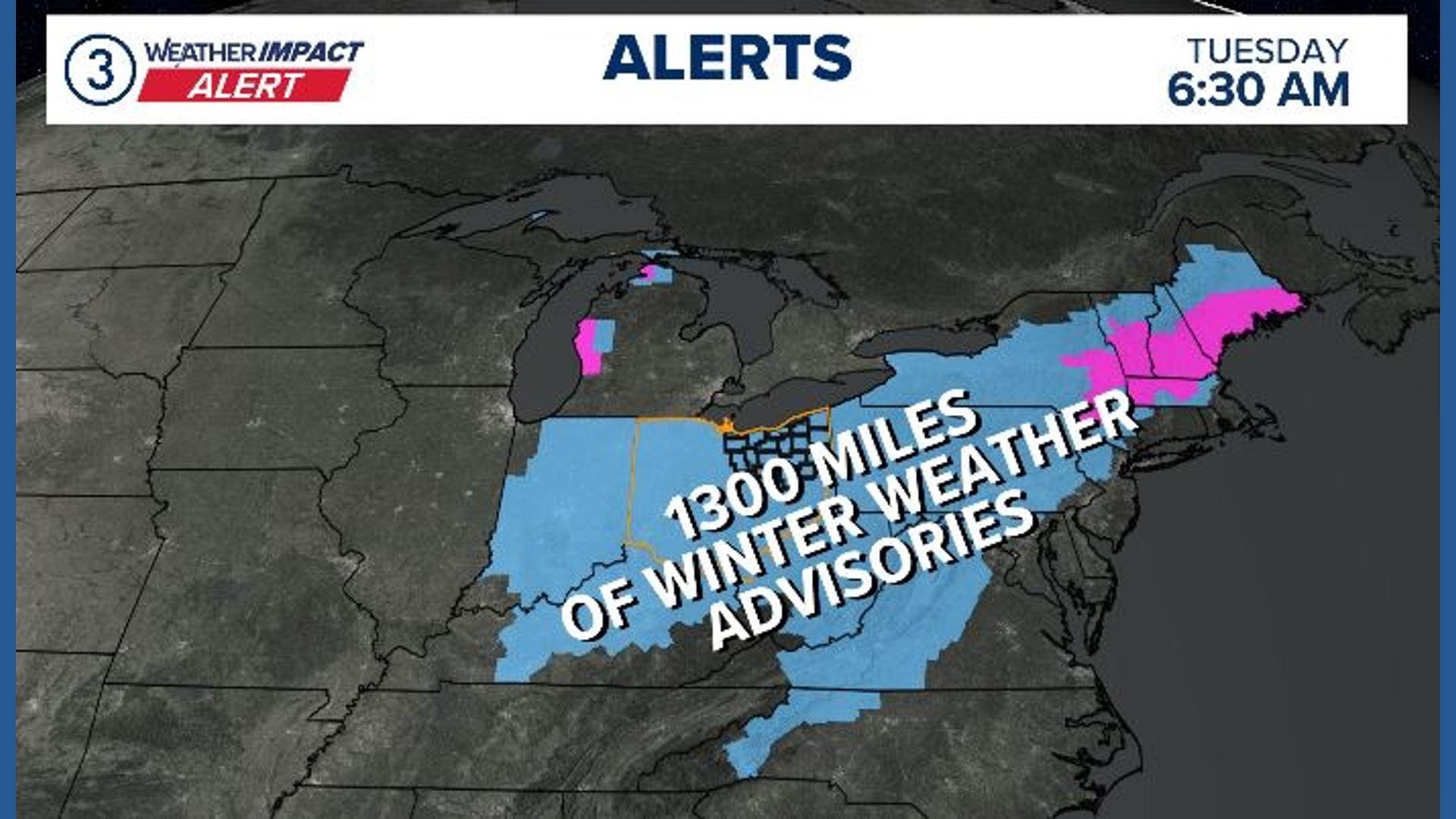 Weather Impact Alert: Widespread snow this morning across Northeast ...