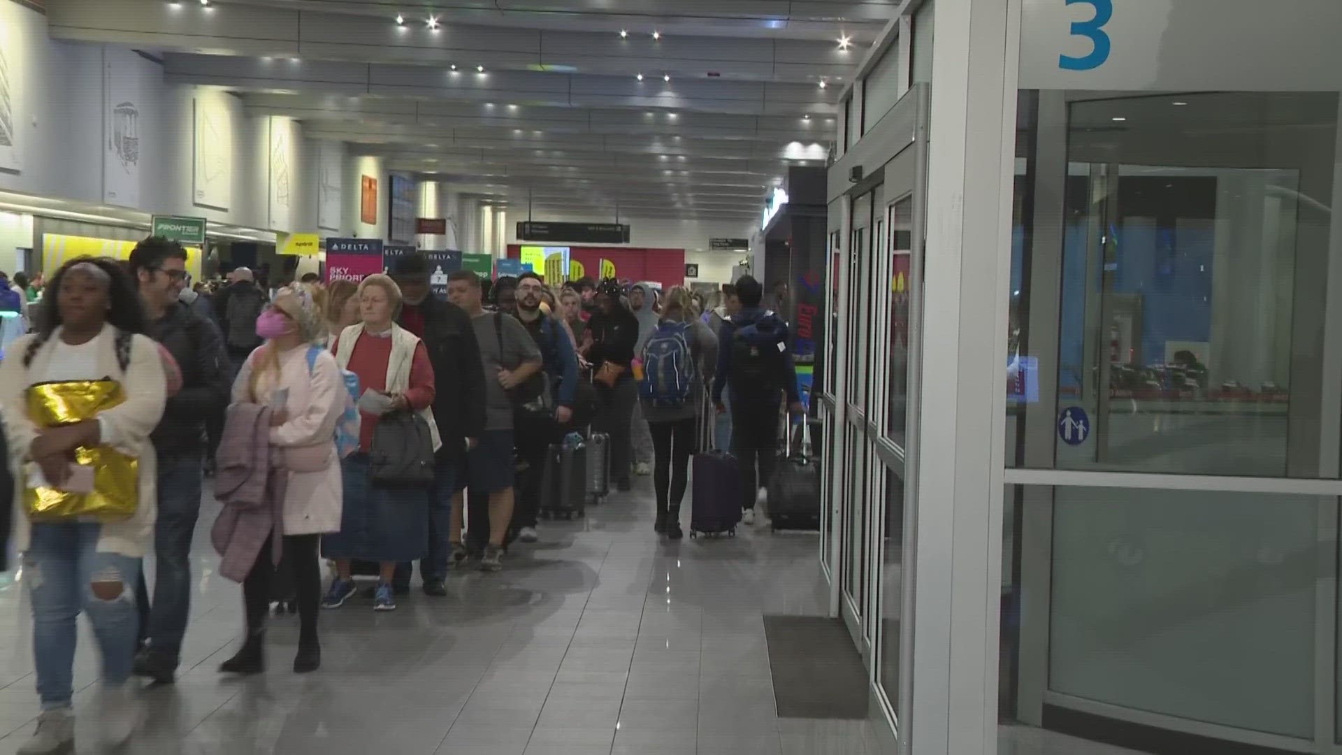 Here's a look inside CLE for the Thanksgiving holiday travel rush early Wednesday morning.