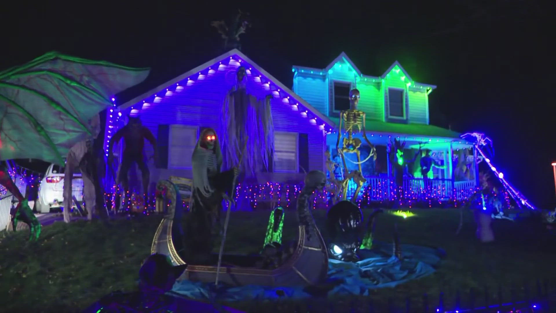 The Akel's home at 2687 L'ermitage Place in Stow is decked out and ready for Halloween.