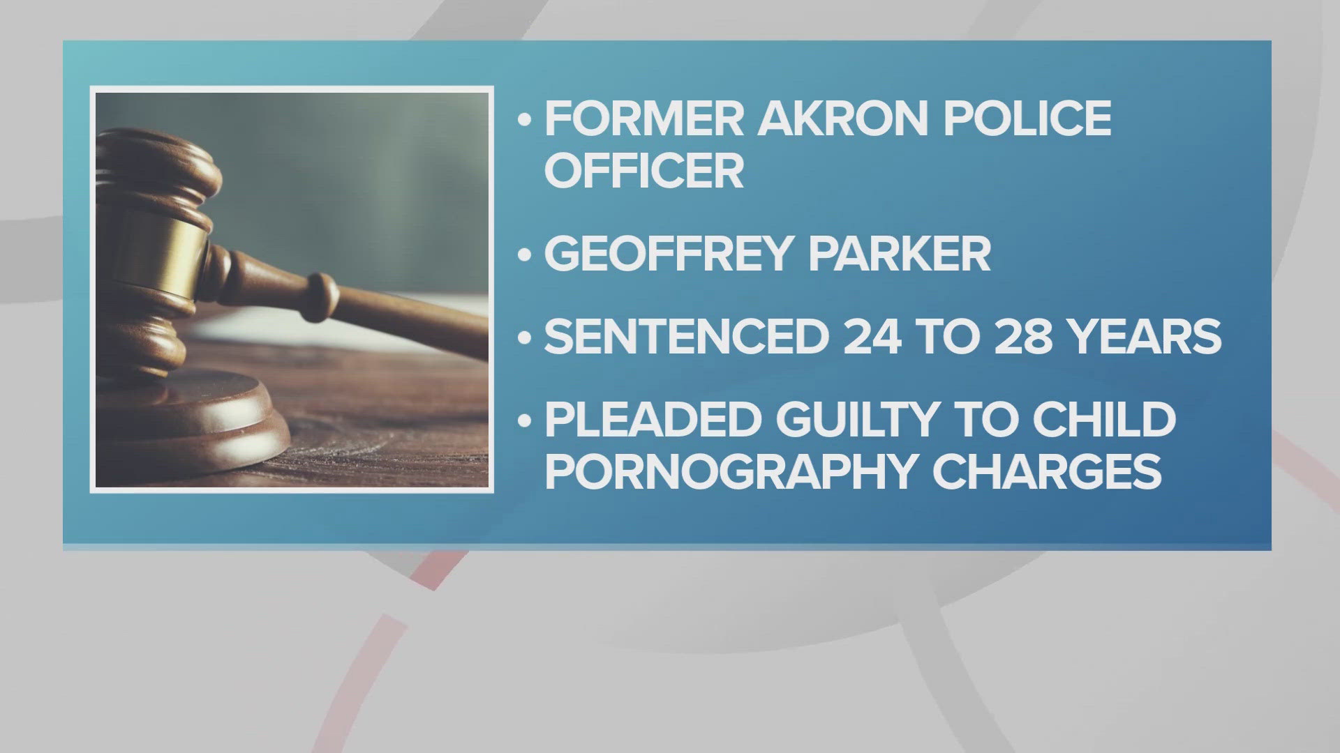 Geoffrey Parker resigned from the Akron Police Department late last month after pleading guilty to eight felony charges.