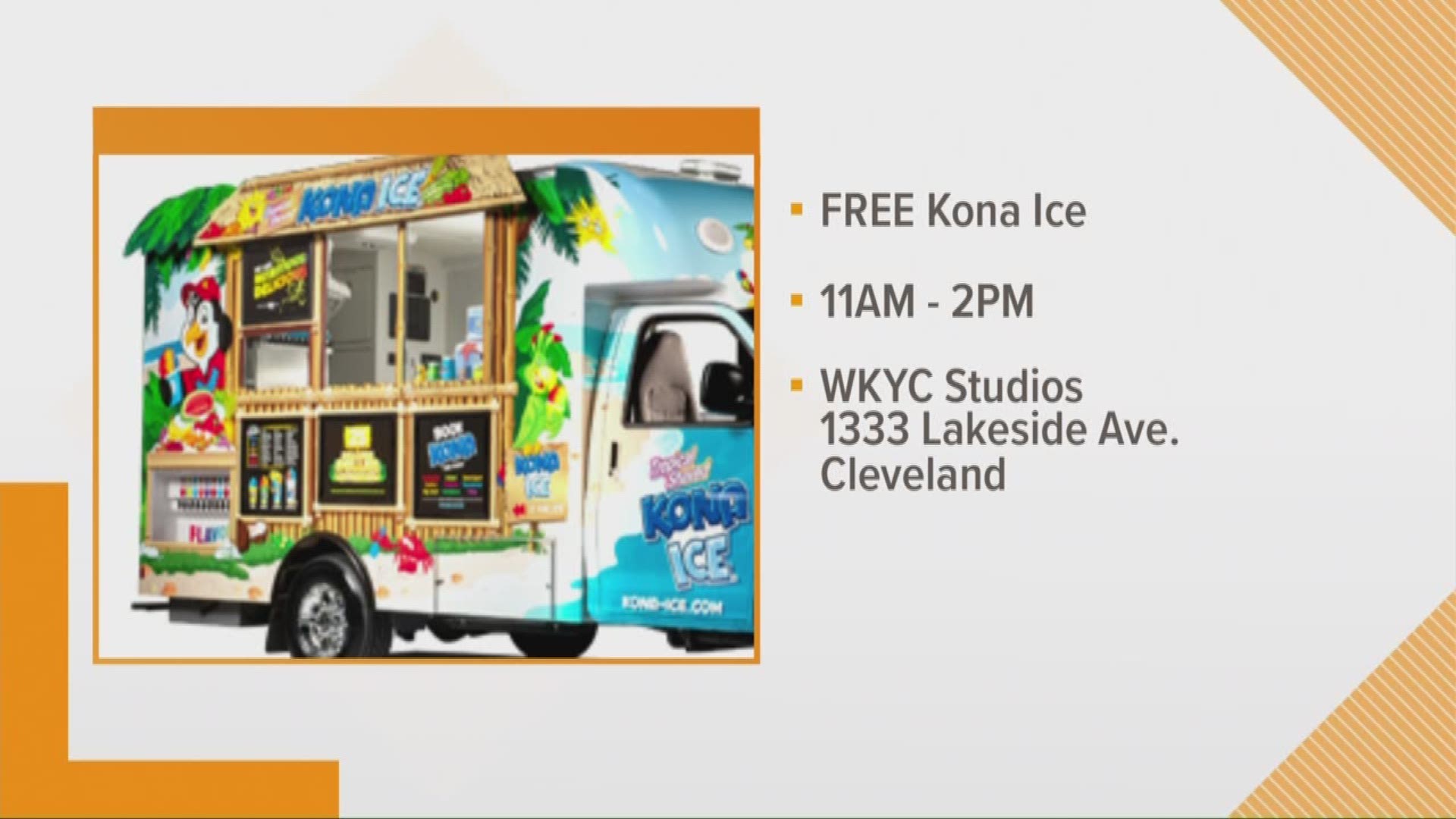 April 17, 2018: Want a relief from tax day? What about a way to dream of summer heat? Drop by WKYC's studios for some free Kona Ice.