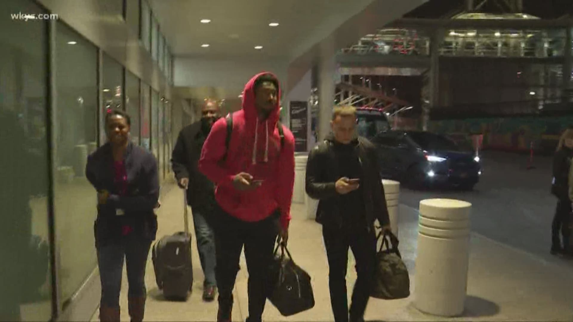 Cleveland Browns defensive end Myles Garrett is back in Cleveland after his appeal hearing in New York Wednesday.