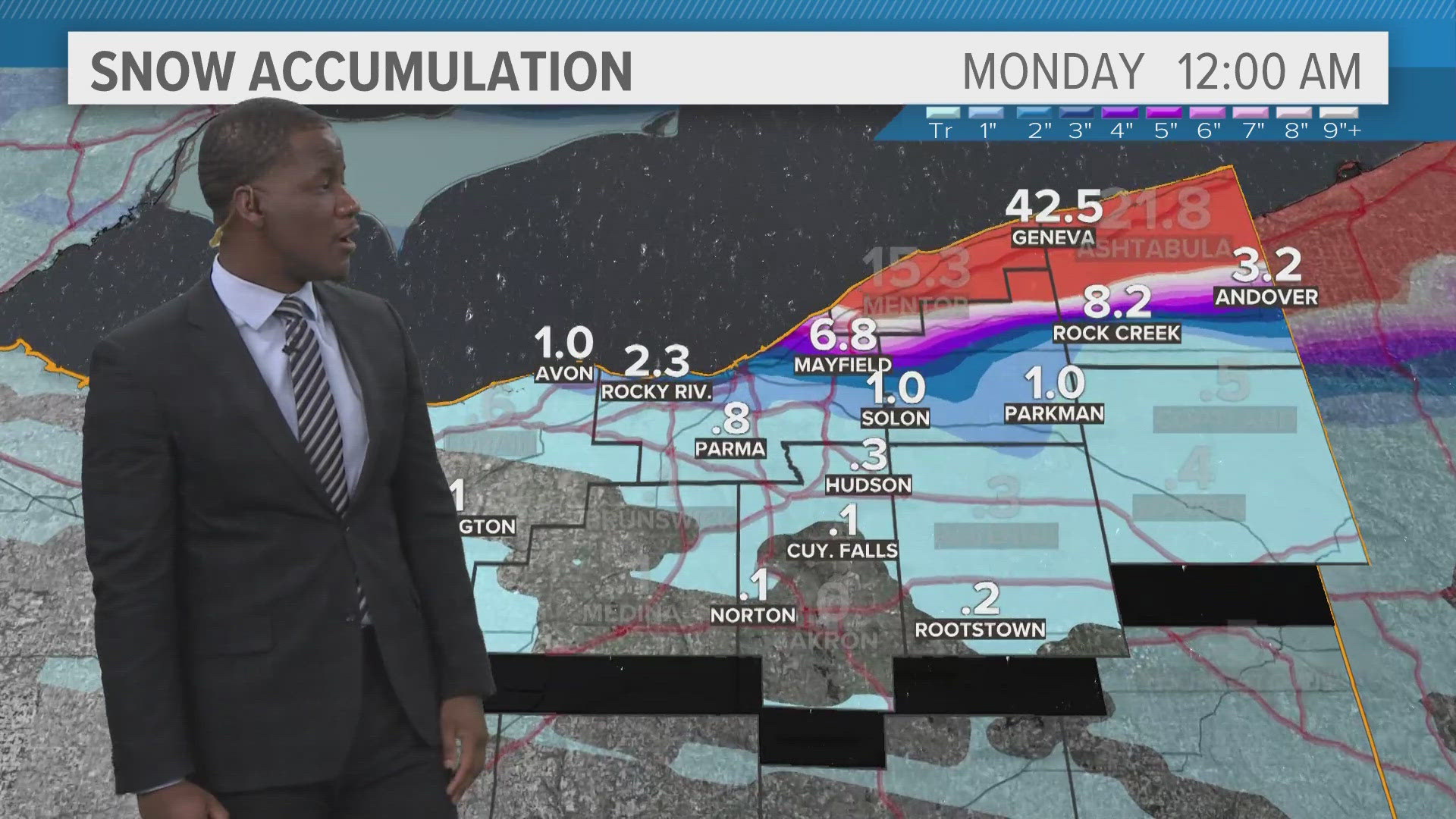 Heavy lake-effect snow showers will bring crippling traveling conditions to the snowbelt