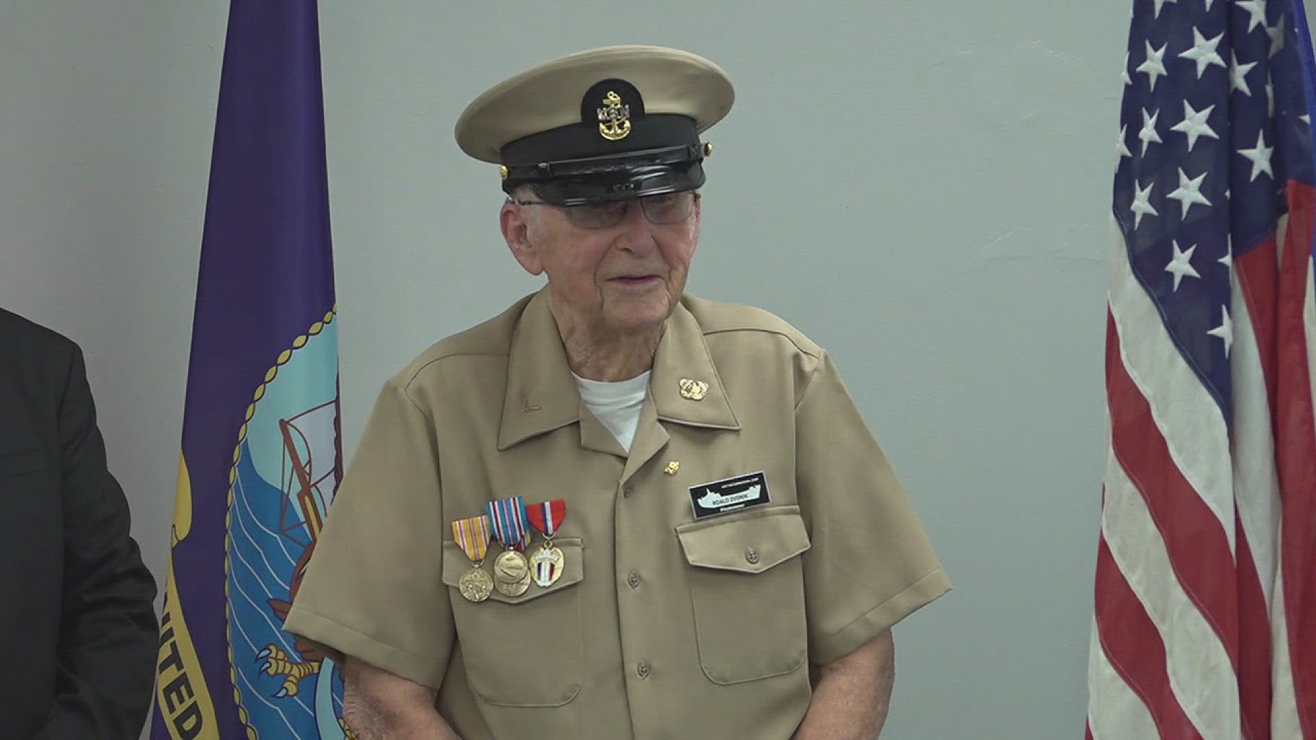 98-year-old Roald Zvonik spent two years on a boat in the Pacific during World War II.