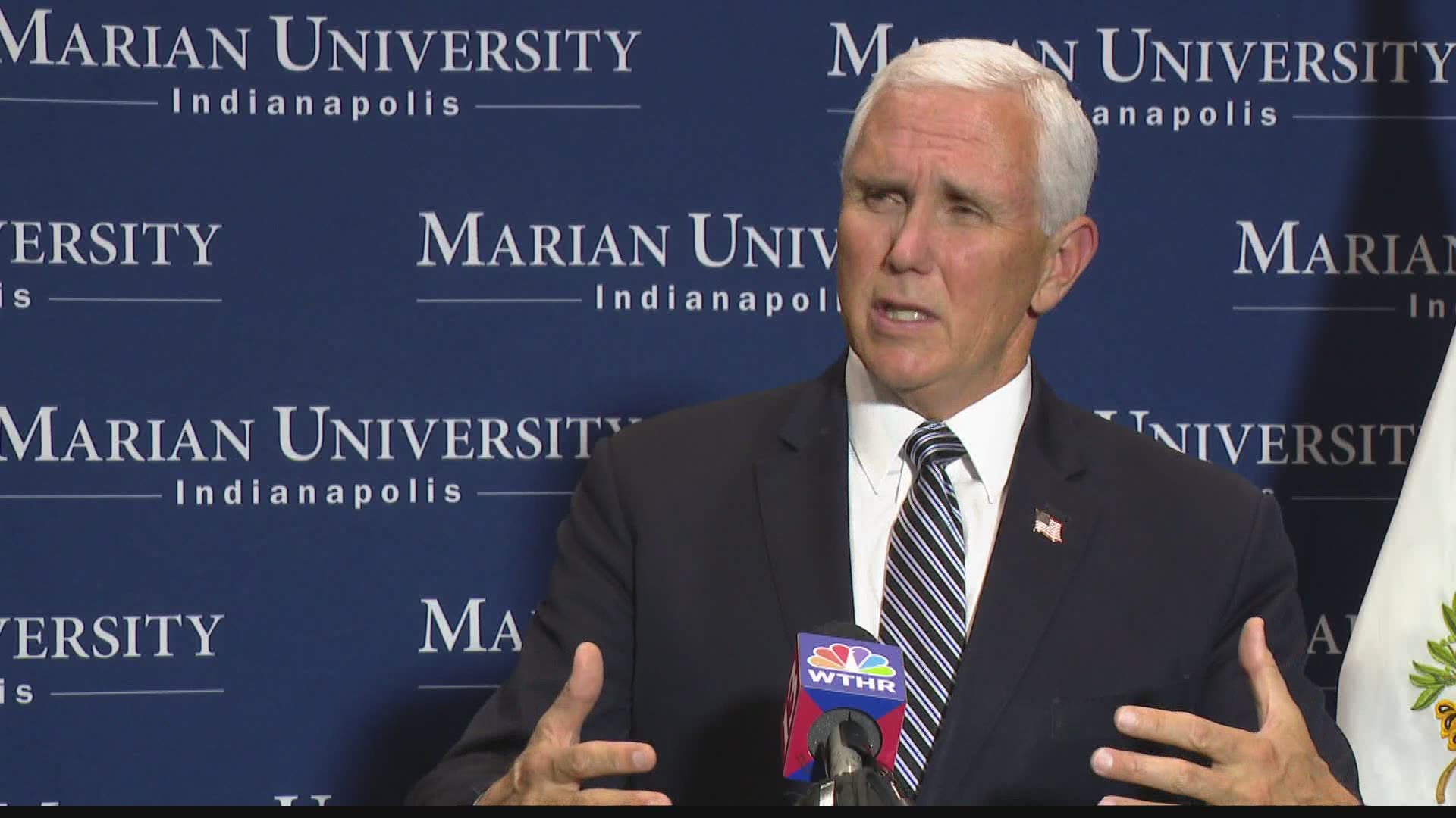 In an exclusive interview with 13News anchor Scott Swan, Vice President Mike Pence said "the risk of serious illness to healthy children is very low."