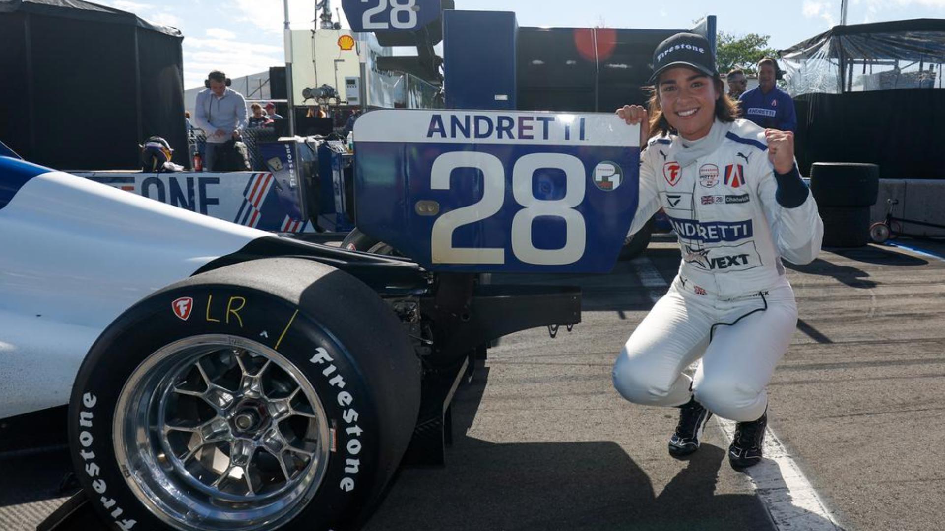 Jamie Chadwick wins pole of Indy NXT race at Road America | wkyc.com