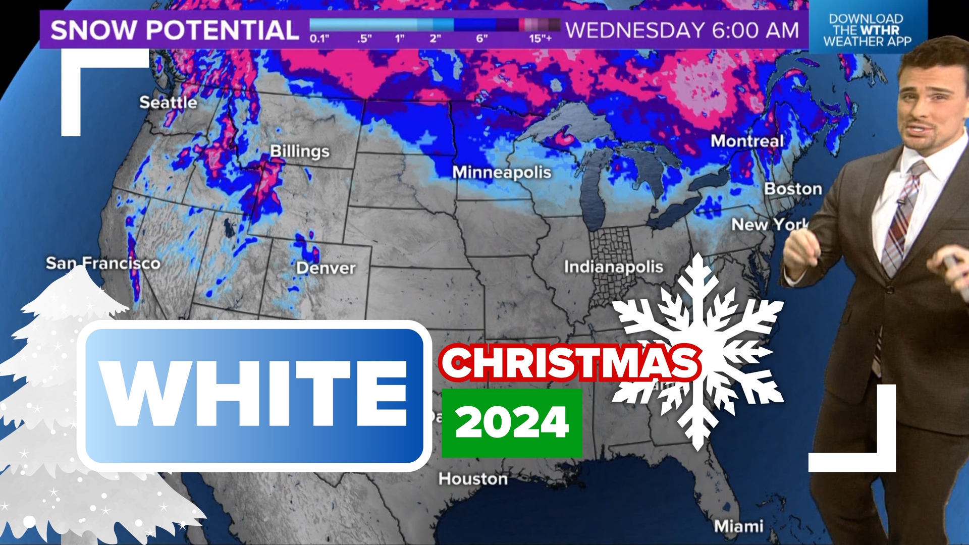 Who is getting a white Christmas this year 2024, and who will stay