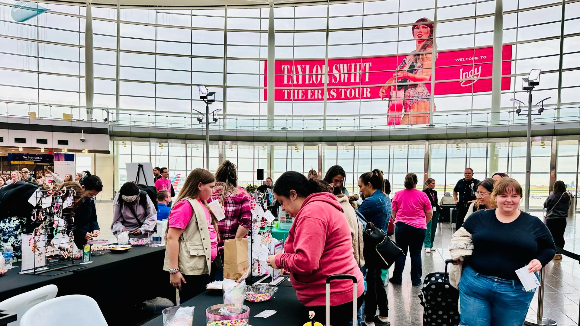 13News reporter Lauren Kostiuk reports from the Indianapolis International Airport where Taylor Swift fans are being welcomed to the city ahead of her concerts.