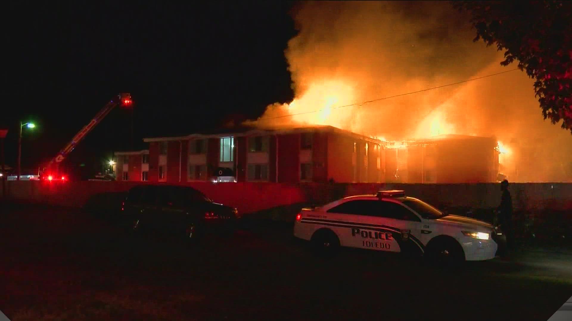 The fire happened at the Miracle Manor Apartments in west Toledo overnight off of Jamison Drive near West Laskey Road.