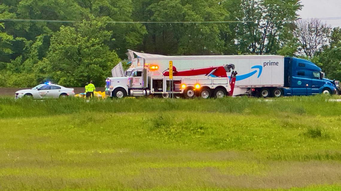 Two semis, including Amazon truck, involved in Turnpike crash; driver suffers life-threatening injuries