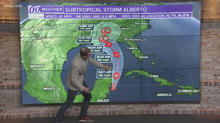 Subtropical Storm Alberto expected to move into Gulf of Mexico early Saturday