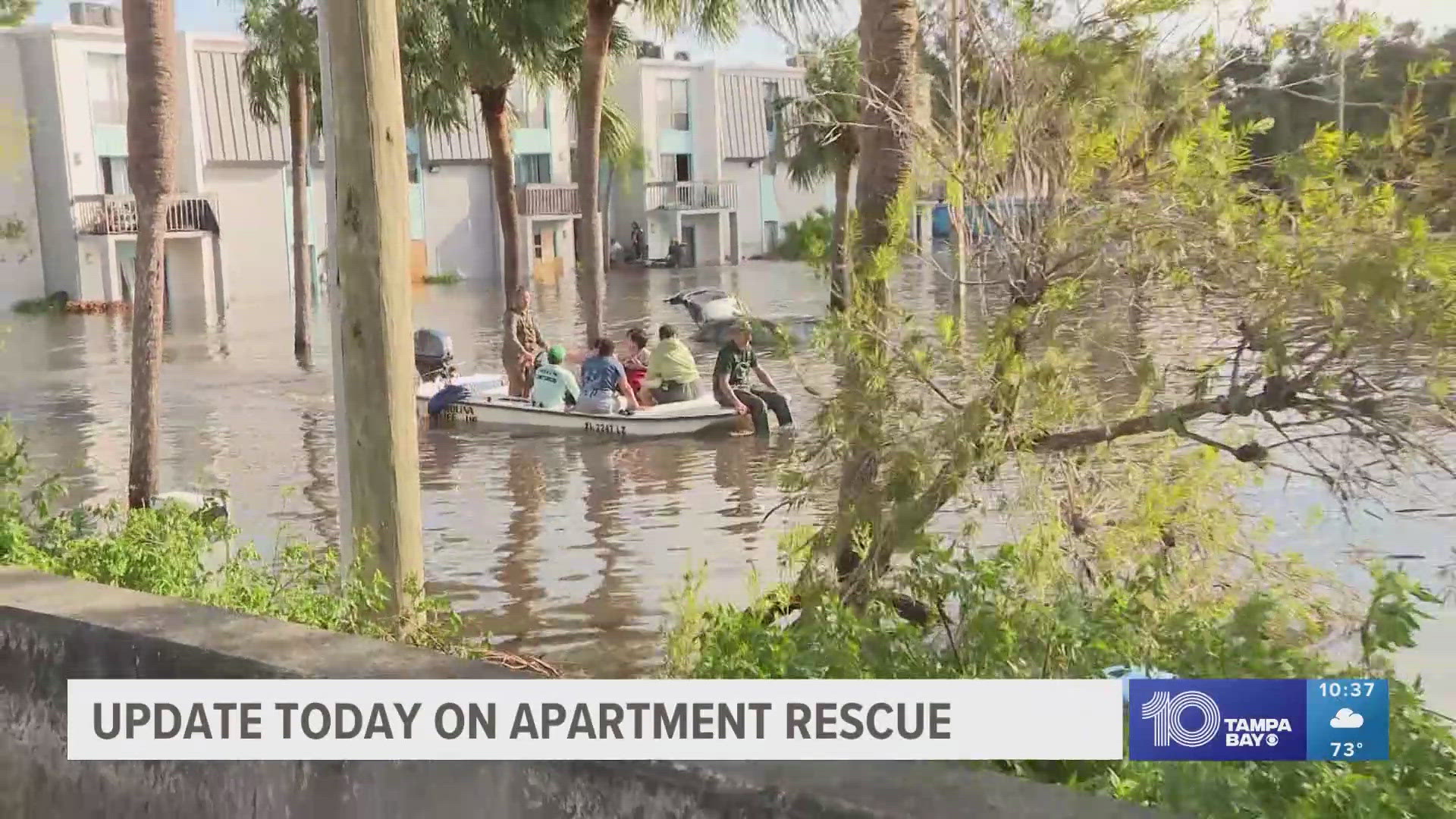 Some people were trapped in neck deep water after Hurricane Milton.