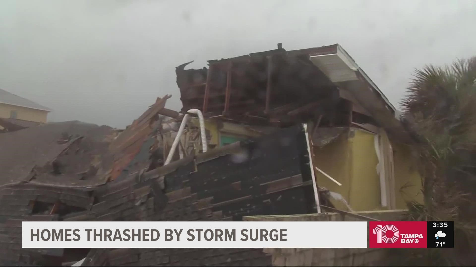 Six beachside homes have collapsed into the Atlantic as of Thursday, a report says.