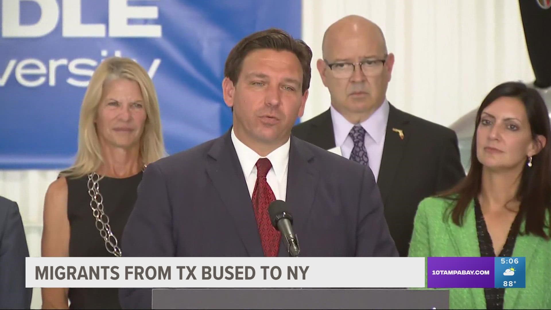 Democrats say Florida Gov. Ron DeSantis is wrongly using taxpayer money to transport migrants to other places.