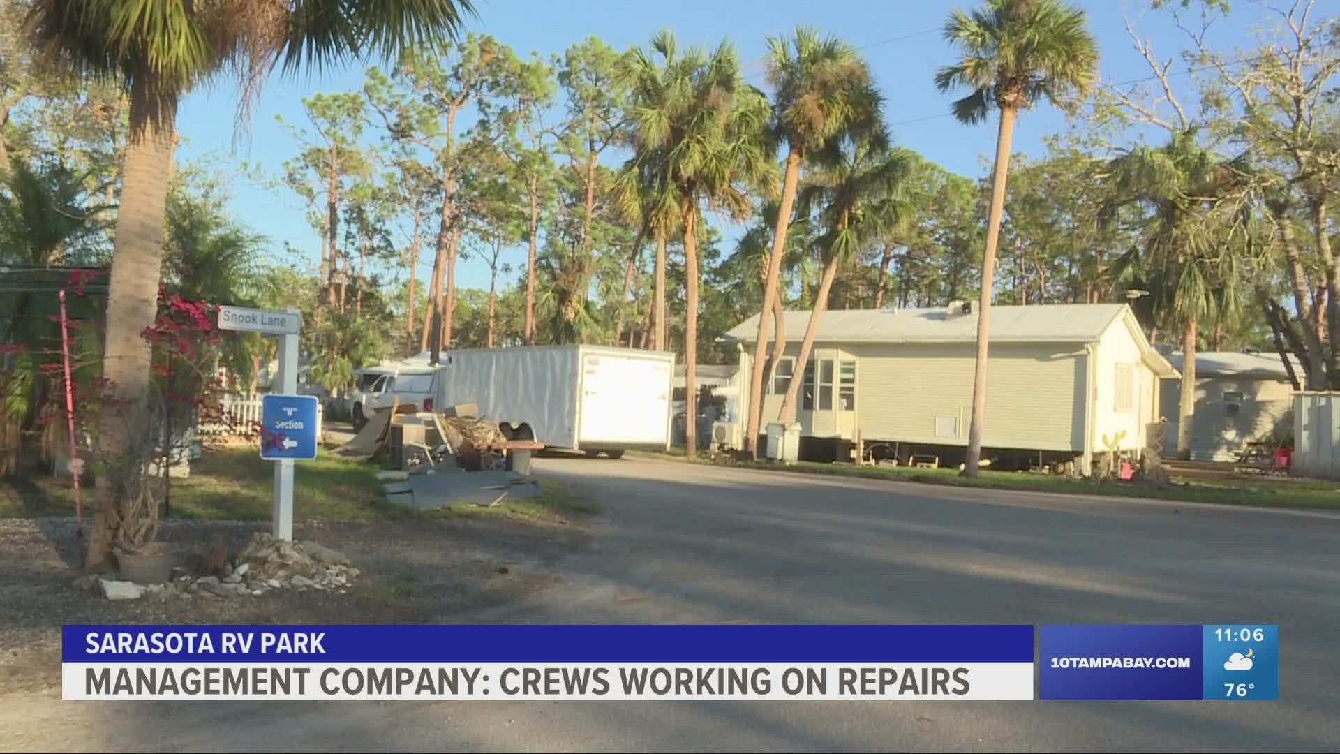 RV/trailer park residents in Venice, Florida, say they're without power, water, and answers.