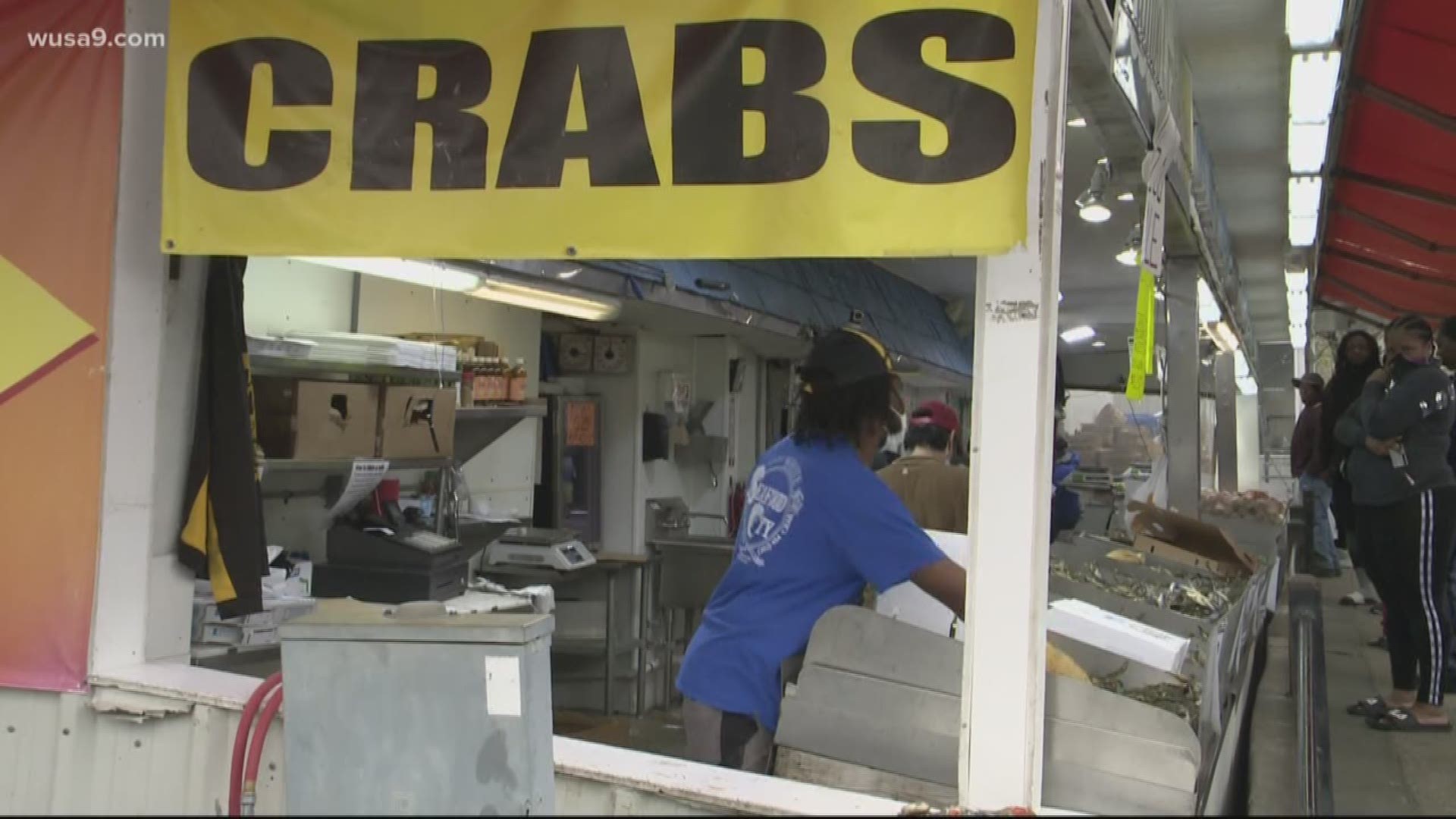 D.C. may be under a stay-at-home order due to the coronavirus, but many people were out on Saturday at the Wharf's fish markets, and they were not social distancing.