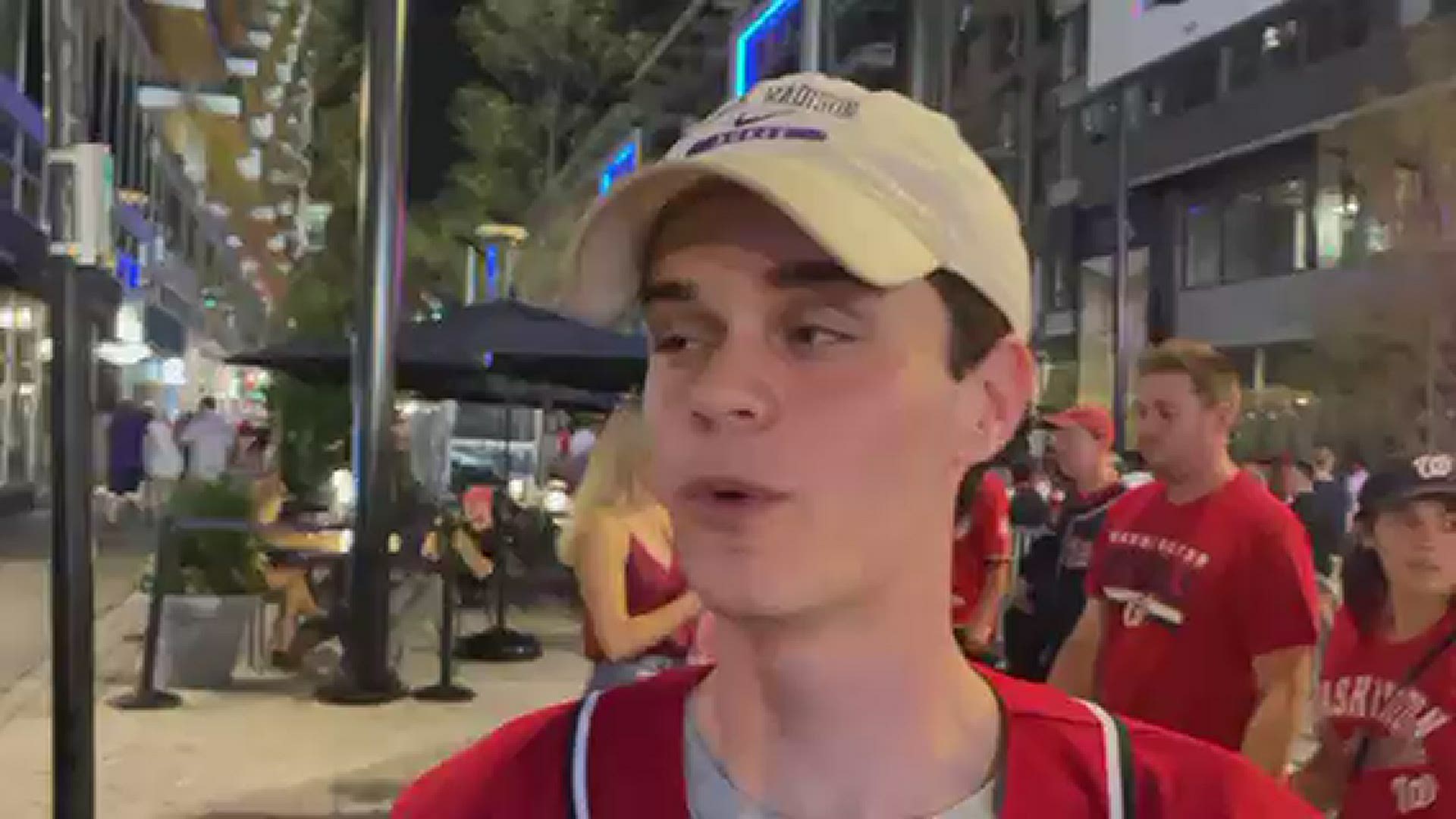 Fans react to what they experienced after a shooting that injured multiple people has been reported outside of the Third Base Gate at Nationals Park
