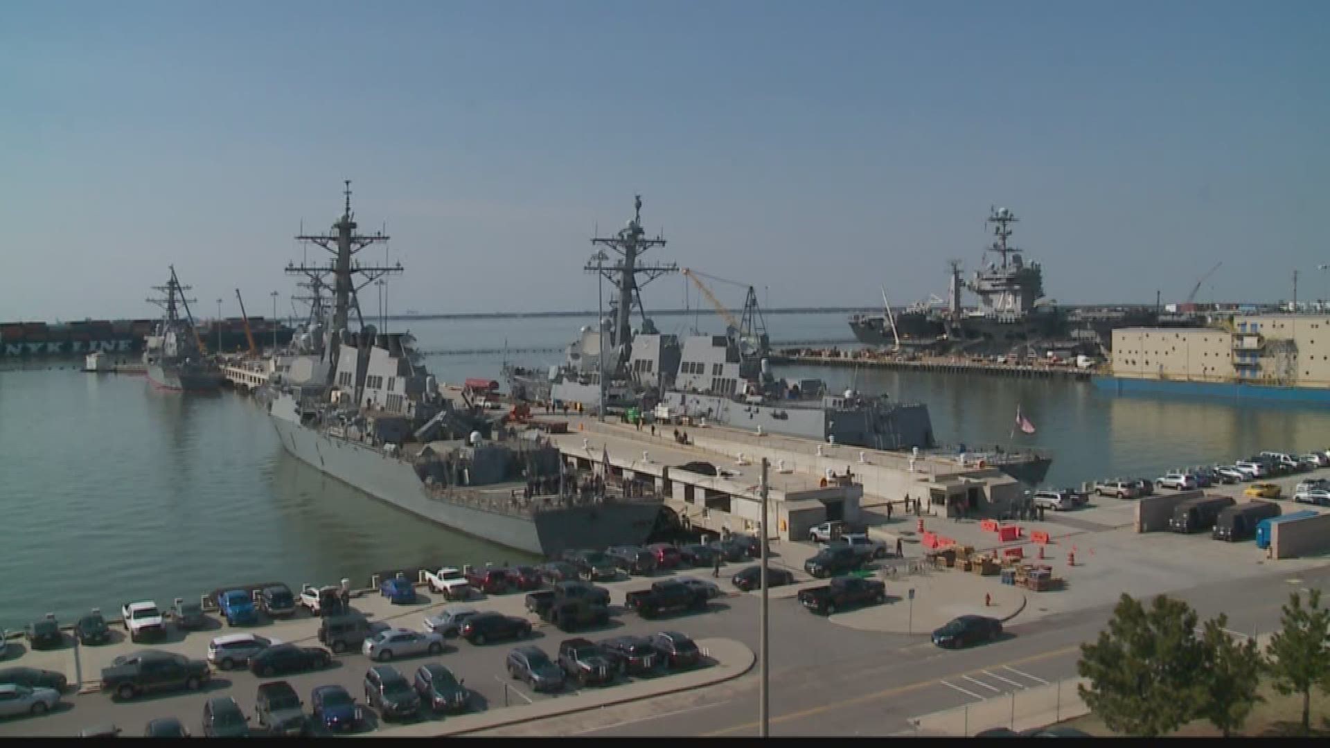 The Naval Station Norfolk turns 100 and has a birthday party with cake to celebrate.