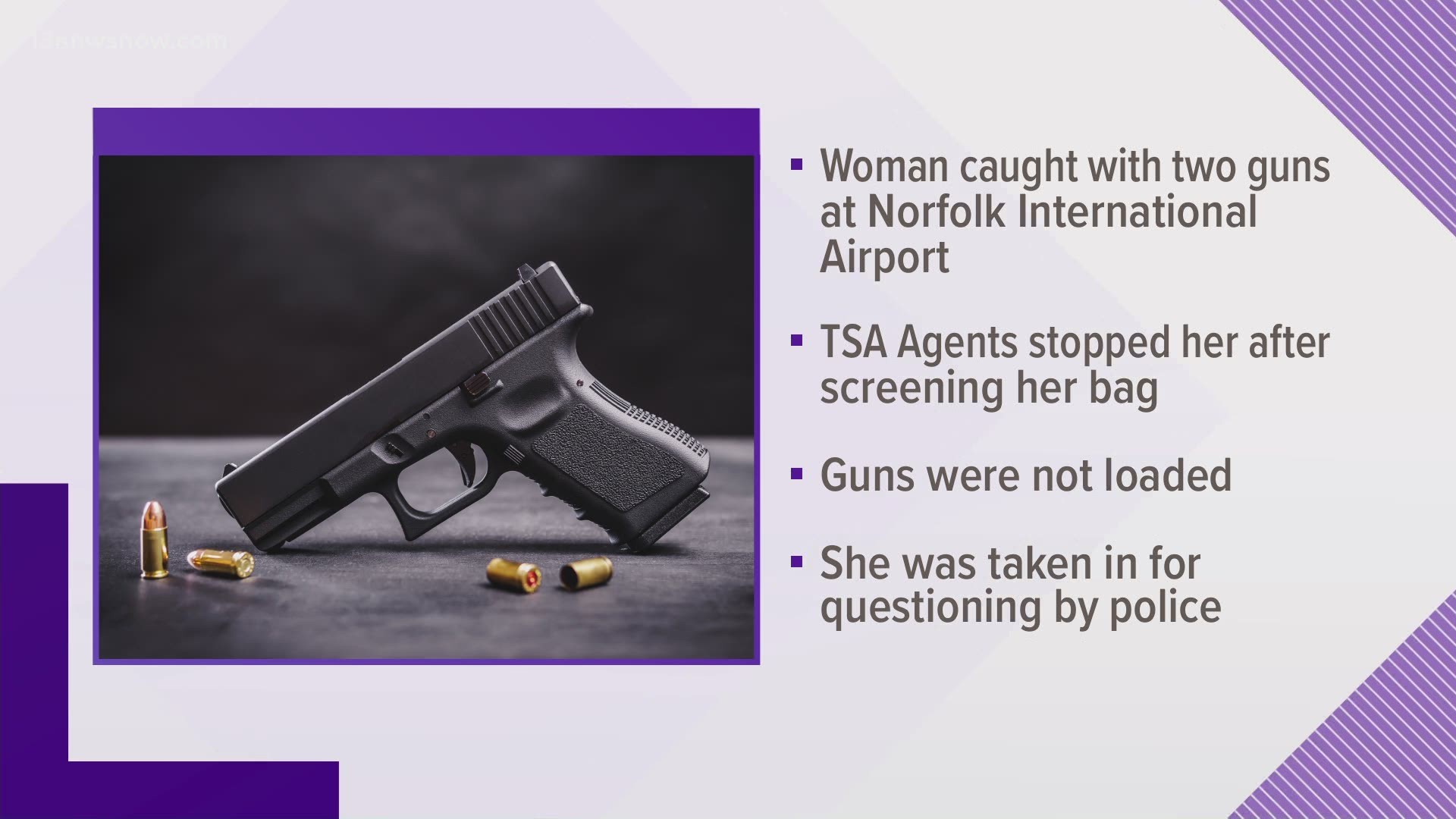 TSA officers found the weapons in an Alabama woman's carry-on bag. She was cited by airport police.